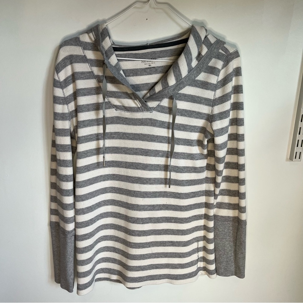 Calvin Klein Performance Gray Stripped Long Sleeve Hoodie XL